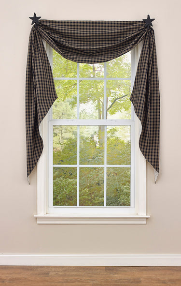 Sturbridge Black Fishtail Swag Curtain 145